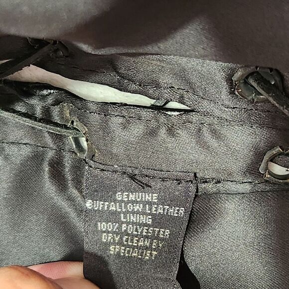 Genuine Leather Motorcycle Vest For Men Size Medium Black Buffallow Leather A3 - Picture 9 of 12